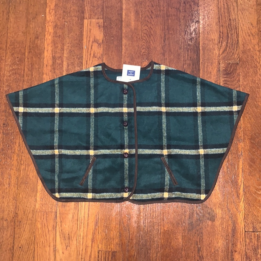 Janie and Jack plaid poncho NWT